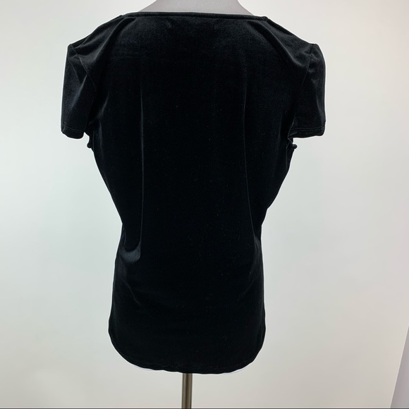 Ellen Tracy Black Velvet Satin Gathered Corset Top - Picture 7 of 8